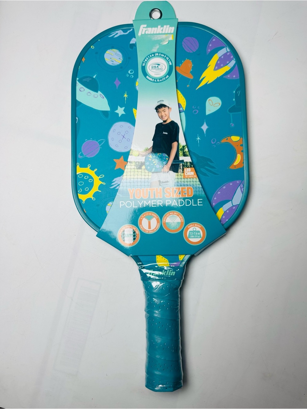 Franklin Youth-Sized Polymer Paddle - Teal Space Design